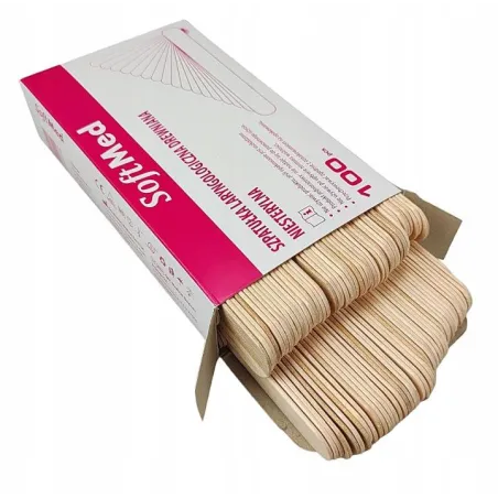 Szpatułka Laryngologiczna Drewniana Softmed 100 Szt Nierysterylna