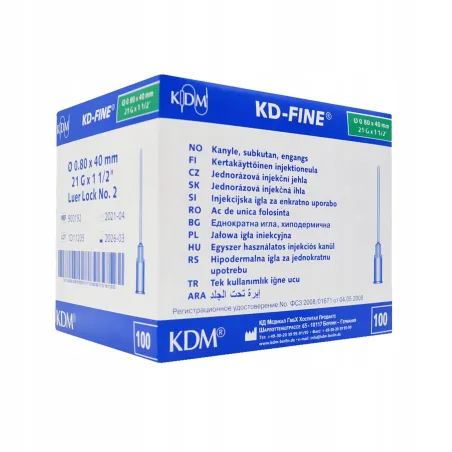 Igła Iniekcyjna 100 Szt. Kd Medical Kd-Fine 21G 0,8X40 Mm A100 Sterylna