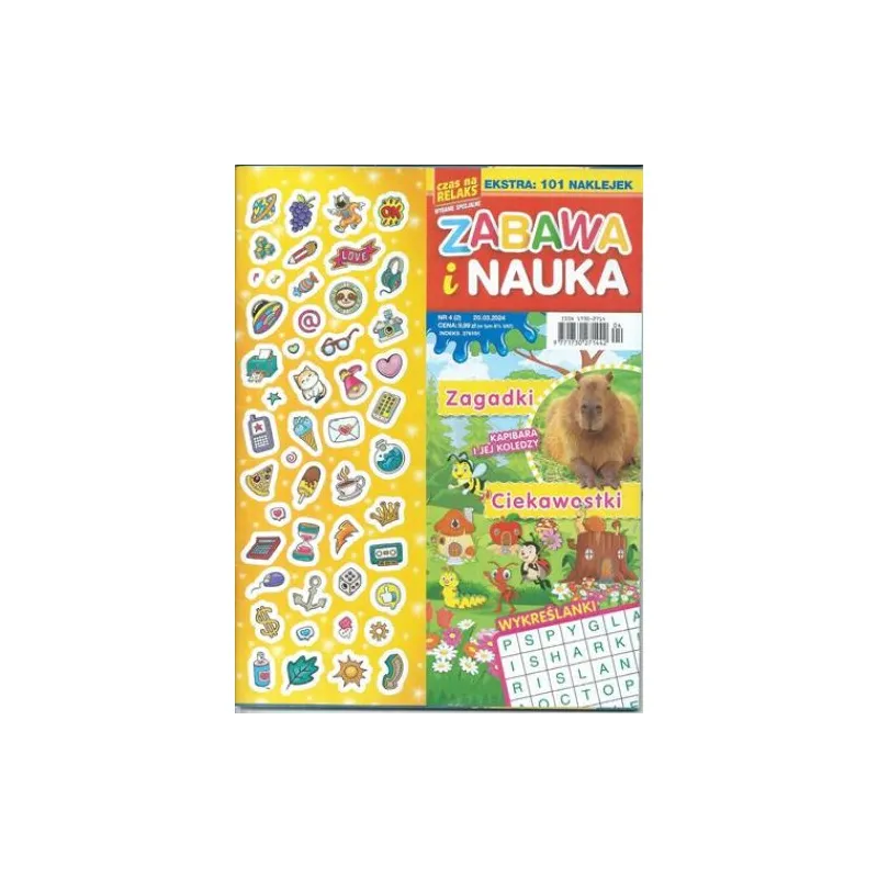 ZABAWA I NAUKA SUPER KRZYŻÓWKI ZAGADKI CIEKAWOSTKI GAZETKA 3/2024