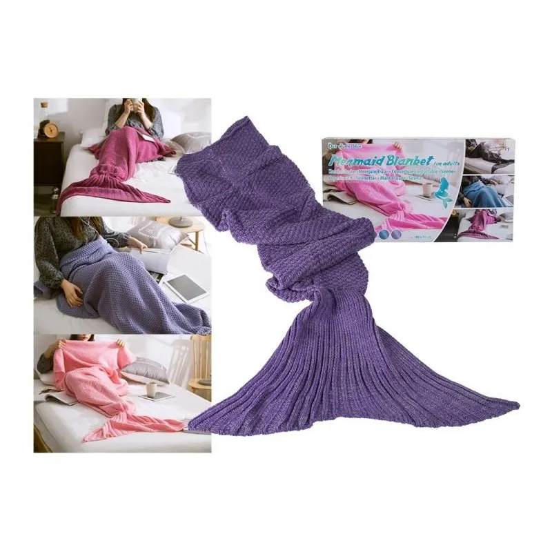 KOC SYRENI OGON SYRENA MAERMID FIOLETOWY 180CM