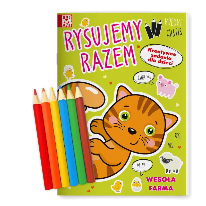WESOŁA FARMA. RYSUJEMY RAZEM. KREATYWNE ZADANIA DLA DZIECI + KREDKI WESOŁA FARMA. RYSUJEMY RAZEM. KREATYWNE ZADANIA DLA DZIECI + KREDKI