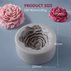 SILIKONOWA FORMA DO ŚWIEC MYDEŁ KWIAT PEONIA 3D DIY