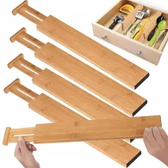 ORGANIZER PRZEGRODY DO SZUFLAD BAMBUSOWE ROZSUWANE 4 SZT MORE&DECO