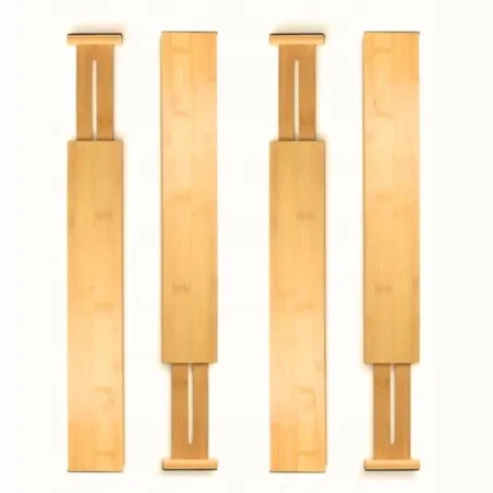 Organizer Przegrody Do Szuflad Bambusowe Rozsuwane 4 Szt More&Deco