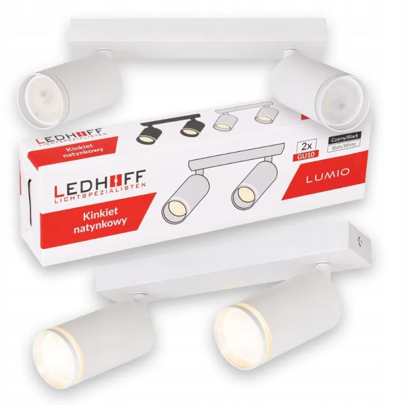 KINKIET ŚCIENNY BIAŁY 2x GU10 SPOT LAMPA SUFITOWA DO SALONU I SYPIALNI KINKIET ŚCIENNY BIAŁY 2x GU10 SPOT LAMPA SUFITOWA DO SALONU I SYPIALNI
