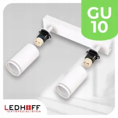 KINKIET ŚCIENNY BIAŁY 2x GU10 SPOT LAMPA SUFITOWA DO SALONU I SYPIALNI