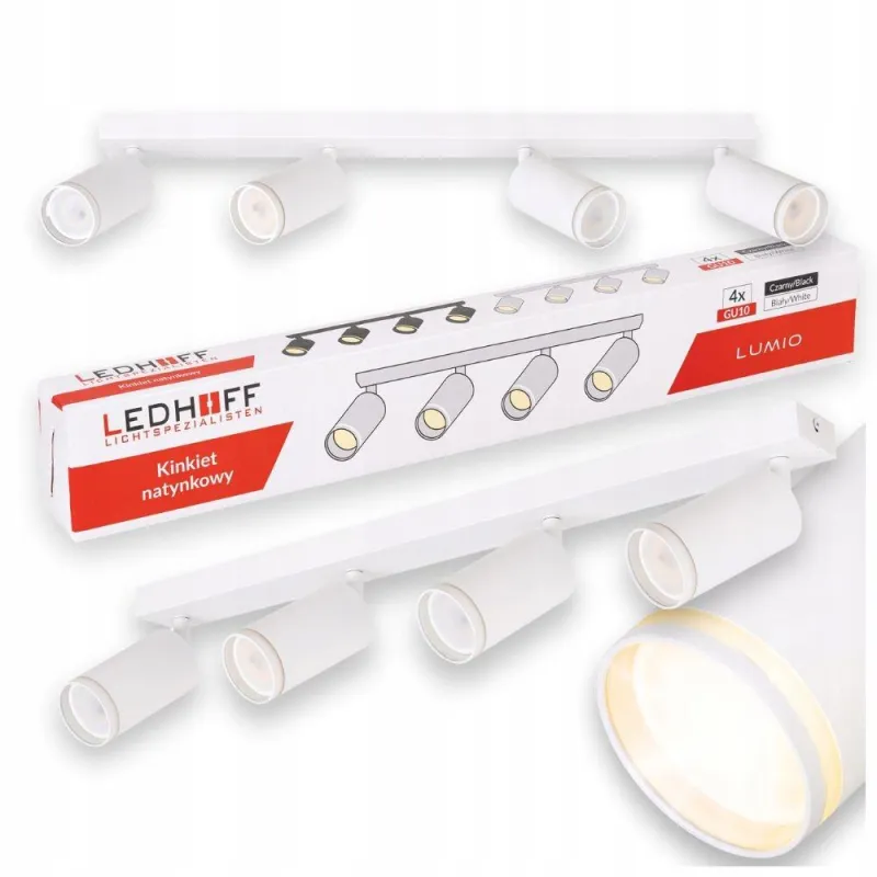 LAMPA SUFITOWA ŚCIENNA SPOT KINKIET ŚCIENNY 4x GU10 BIAŁA DO SALONU I POKOJU LAMPA SUFITOWA ŚCIENNA SPOT KINKIET ŚCIENNY 4x GU10 BIAŁA DO SALONU I POKOJU