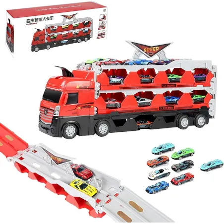 CIĘŻARÓWKA Z LAWETĄ I RESORAKAMI 3W1 TOR Z KATAPULTĄ 3+