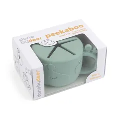 SILIKONOWY KUBEK NA PRZEKĄSKI DONE BY DEER RAFFI ZIELONY 160 ML 0+