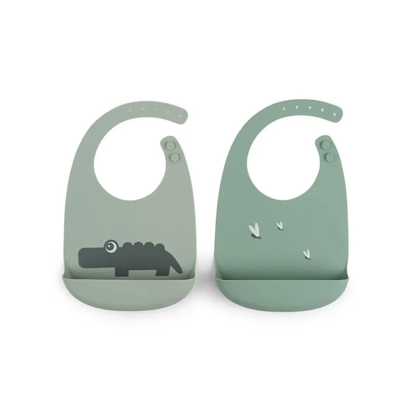 ZESTAW SILIKONOWYCH ŚLINIAKÓW DONE BY DEER CROCO GREEN 2 SZT ZESTAW SILIKONOWYCH ŚLINIAKÓW DONE BY DEER CROCO GREEN 2 SZT