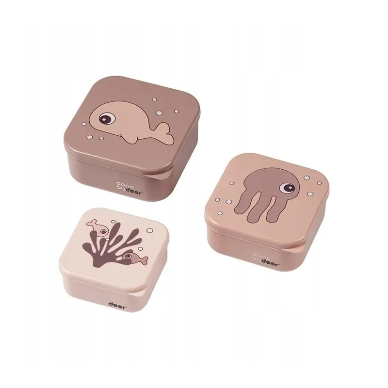 ZESTAW 3 POJEMNIKÓW NA PRZEKĄSKI DONE BY DEER SEA POWDER ZESTAW 3 POJEMNIKÓW NA PRZEKĄSKI DONE BY DEER SEA POWDER