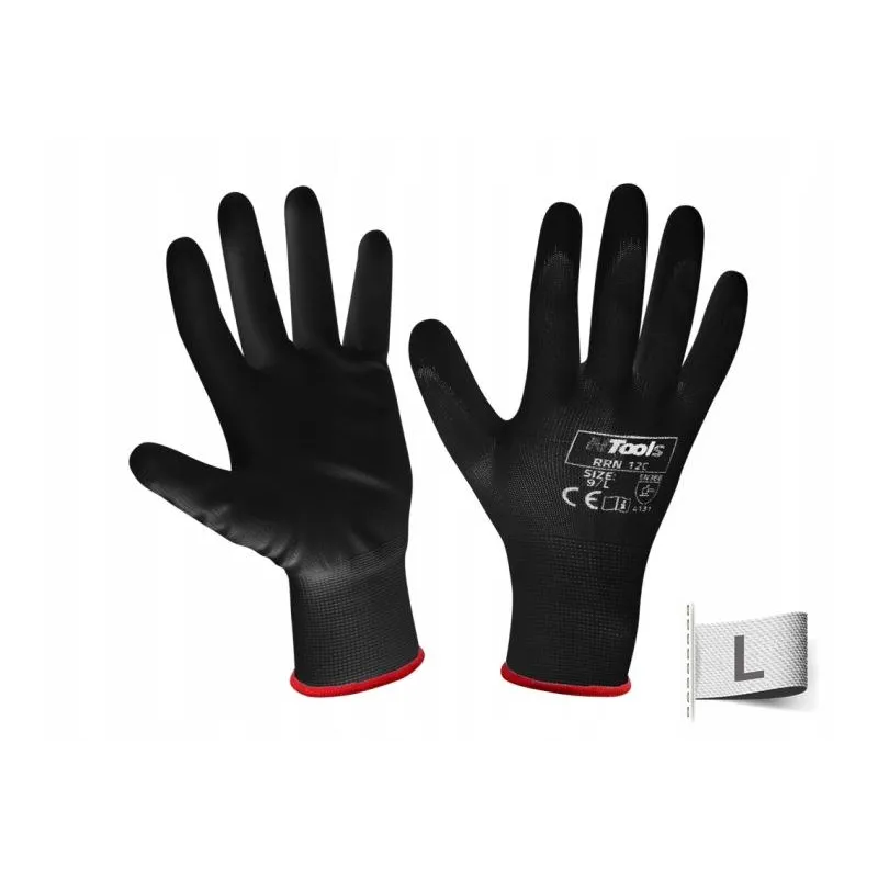 RĘKAWICE ROBOCZE WARSZTATOWE NYLONOWO-POLIURETANOWE NTOOLS RRN 12C 9/L RĘKAWICE ROBOCZE WARSZTATOWE NYLONOWO-POLIURETANOWE NTOOLS RRN 12C 9/L