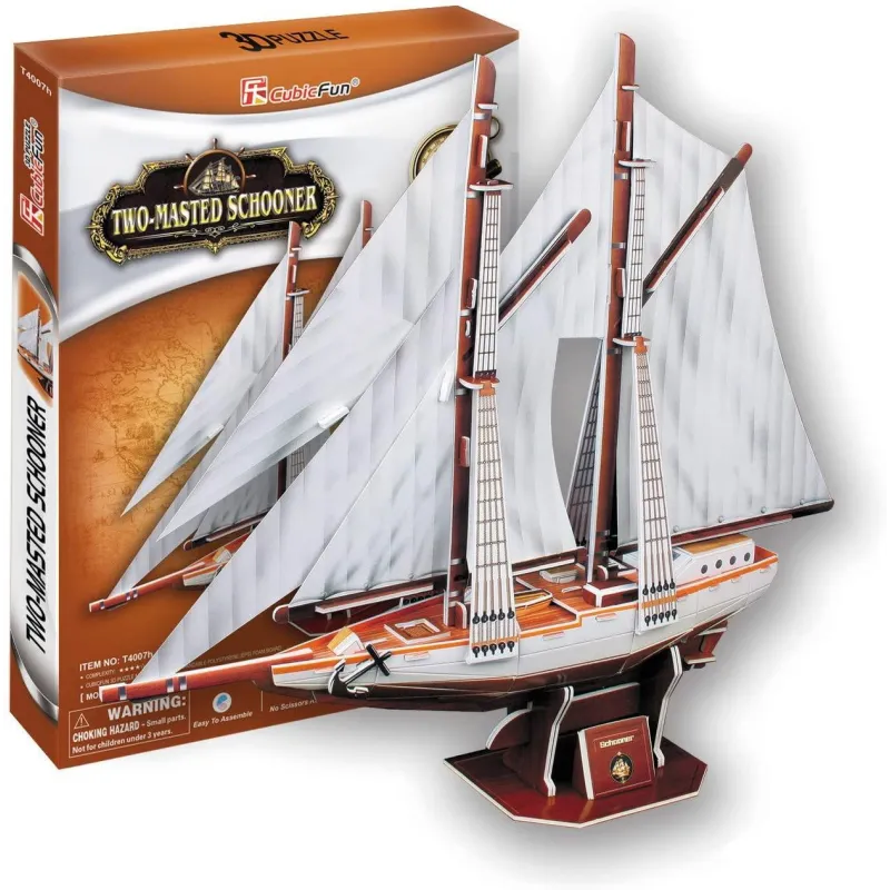 ŻAGLOWIEC DWUMASZTOWY PUZZLE 3D 81 ELEMENTÓW