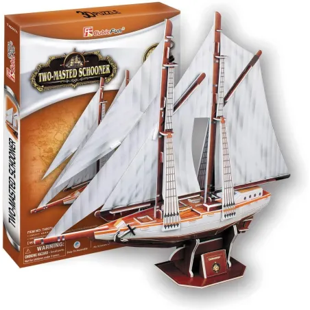 ŻAGLOWIEC DWUMASZTOWY PUZZLE 3D 81 ELEMENTÓW