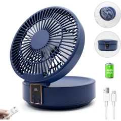 CICHY WENTYLATOR BIURKOWY PRZENOŚNY USB 3 PRĘDKOŚCI 4000 MAH Z PILOTEM I OSCYLACJĄ