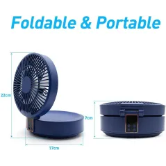Cichy Wentylator Biurkowy Przenośny Usb 3 Prędkości 4000 Mah Z Pilotem I Oscylacją