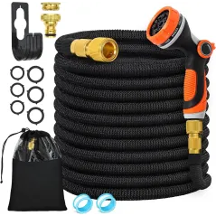 WĄŻ OGRODOWY ROZCIĄGLIWY 5–15M + PISTOLET 8W1 AKCESORIA ZESTAW DO PODLEWANIA