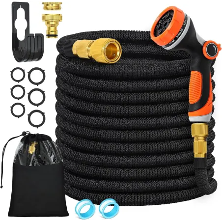Wąż Ogrodowy Rozciągliwy 5–15M + Pistolet 8W1 Akcesoria Zestaw Do Podlewania