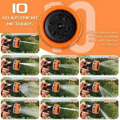 WĄŻ OGRODOWY ROZCIĄGLIWY 5–15M + PISTOLET 8W1 AKCESORIA ZESTAW DO PODLEWANIA