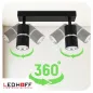 Lampa Sufitowa Kinkiet Spot 2X Gu10 Ledhoff Czarna Srebrna
