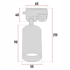 LAMPA SZYNOWA SPOT GU10 LEDLUX CZARNA REGULOWANA LEDLUX