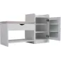 Biała Szafka Na Buty Z Siedziskiem I Rattanowymi Drzwiczkami 100X38X62,5 Cm