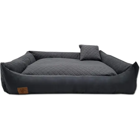 LEGOWISKO DLA PSA 120X80 CM GRAFITOWE KANAPA KOJEC Z PODUSZKĄ ODOLPLUSZ