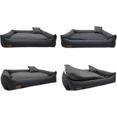 LEGOWISKO DLA PSA 120X80 CM GRAFITOWE KANAPA KOJEC Z PODUSZKĄ ODOLPLUSZ