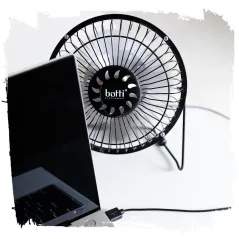 WENTYLATOR BIURKOWY USB BOTTI ZEFFIR 15CM CZARNY 2,5W