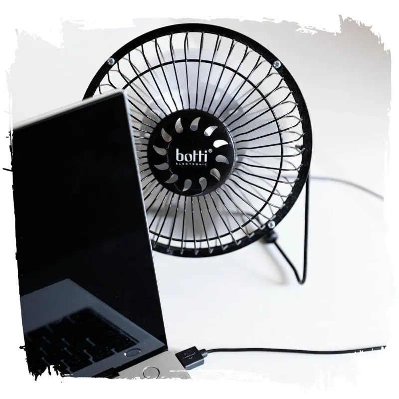WENTYLATOR BIURKOWY USB BOTTI ZEFFIR 15CM CZARNY 2,5W