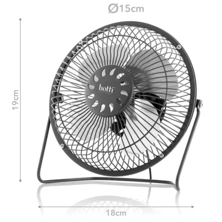 Wentylator Biurkowy Usb Botti Zeffir 15Cm Czarny 2,5W