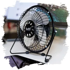 WENTYLATOR BIURKOWY USB BOTTI ZEFFIR 15CM CZARNY 2,5W