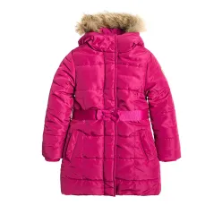 Płaszcz Zimowy Dziewczęcy Różowy Pasek 122 Cm Cool Club