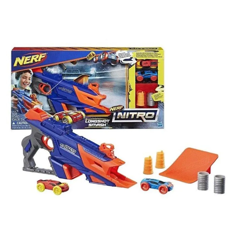 NERF NITRO LONGSHOT SMASH + 2 SAMOCHODY 5+ - Hasbro