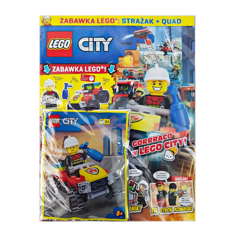 LEGO CITY ZABAWKA LEGO STRAŻAK + QUAD GAZETKA 6/2022