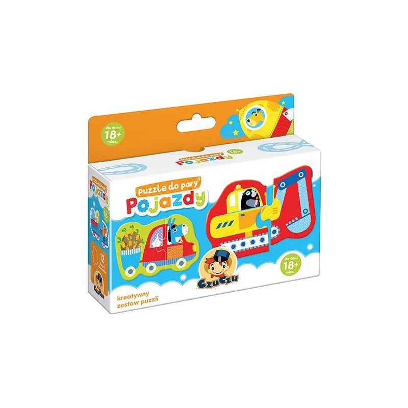 POJAZDY PUZZLE DO PARY 12 ELEMENTÓW CZUCZU 18M+