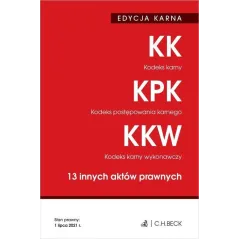 KODEKS KARNY KODEKS POSTĘPOWANIA KARNEGO KODEKS KARNY WYKONAWCZY I 13 INNYCH AKTÓW PRAWNYCH - C.H. Beck