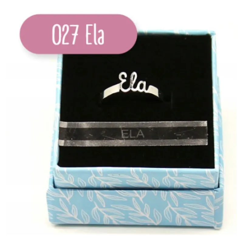 ELA PIERŚCIONEK Z TWOIM IMIENIEM REGULOWANY