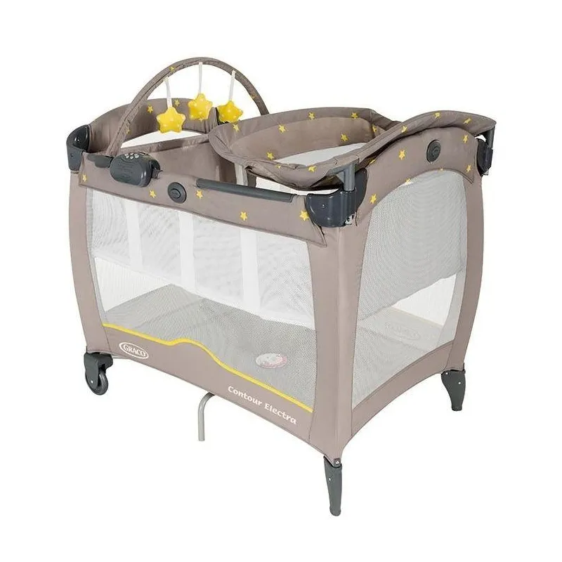 ŁÓŻECZKO TURYSTYCZNE KOJEC Z WIBRACJAMI GRACO CONTOUR ELECTRA  NEON SAND 0+