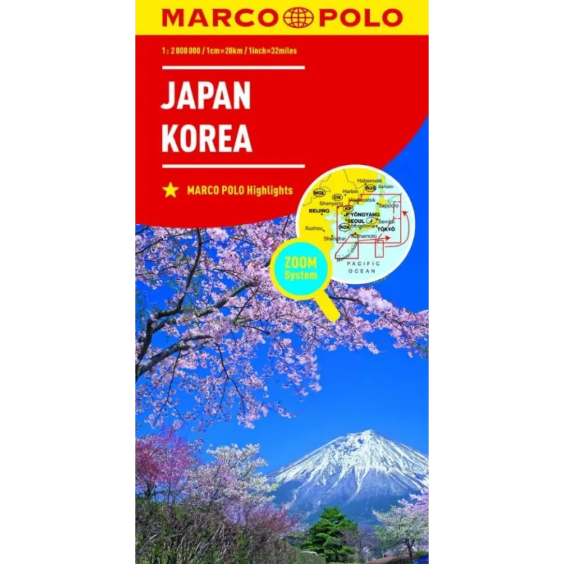 JAPAN KOREA MAPA ZOOM SYSTEM 1:2 000 000