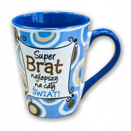 KOLOROWY KUBEK SUPER BRAT NAJLEPSZY NA CAŁYM ŚWIECIE 300ML