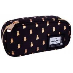 Usztywniany Piórnik Head Ac5 Kotki Złote Czarny Dla Ucznia