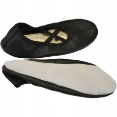 Baletki Czarne Skóra Naturalna Baleriny Dziecięce Rozmiar 30