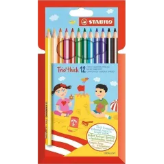 KREDKI TRÓJKĄTNE TRIO 12 KOLORÓW STABILO