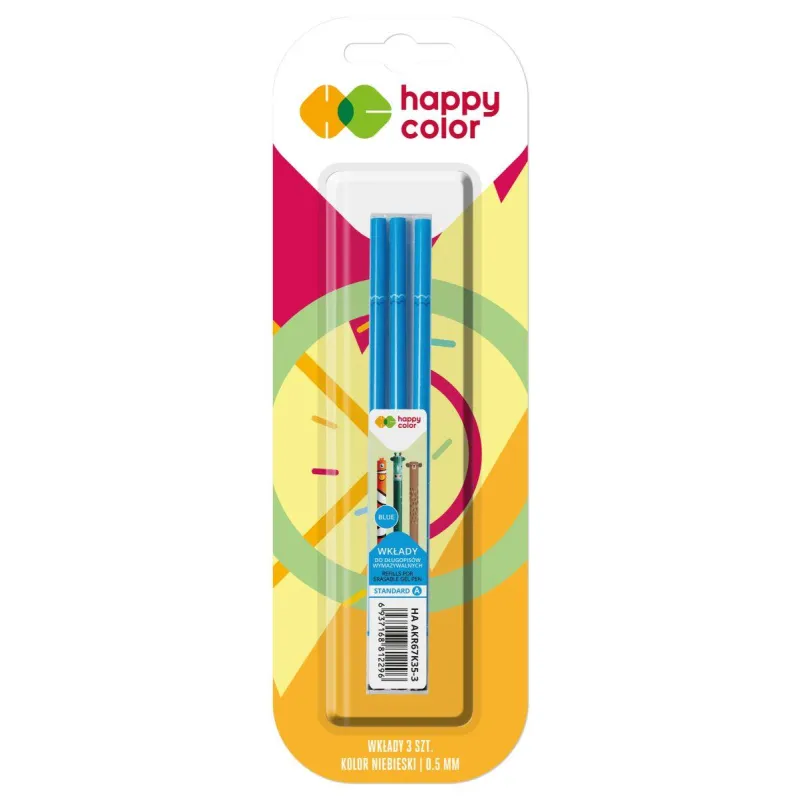 WKŁADY DO DŁUGOPISÓW WYMAZYWALNYCH 3 SZTUKI HAPPY COLOR