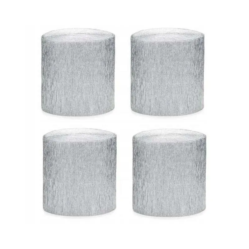 BIBUŁA DEKORACYJNA SREBRNA 5CM X 10M PARTYDECO