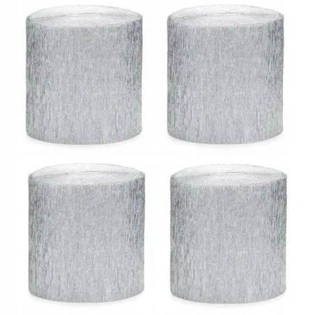 BIBUŁA DEKORACYJNA SREBRNA 5CM X 10M PARTYDECO