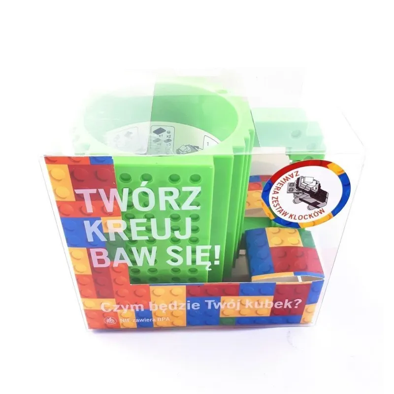 KUBEK Z KLOCKAMI ZIELONY DLA DZIECI 350ML MCD