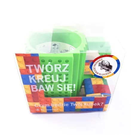 KUBEK Z KLOCKAMI ZIELONY DLA DZIECI 350ML MCD