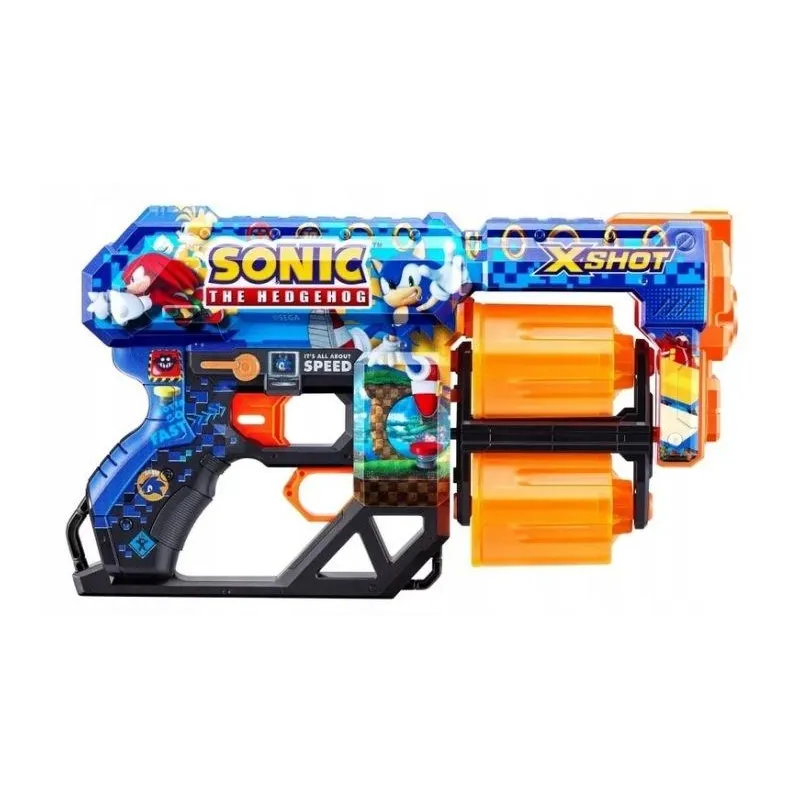 PISTOLET NA STRZAŁKI X-SHOT SONIC THE HEDGEHOG ZURU ZASIĘG 27M 8+